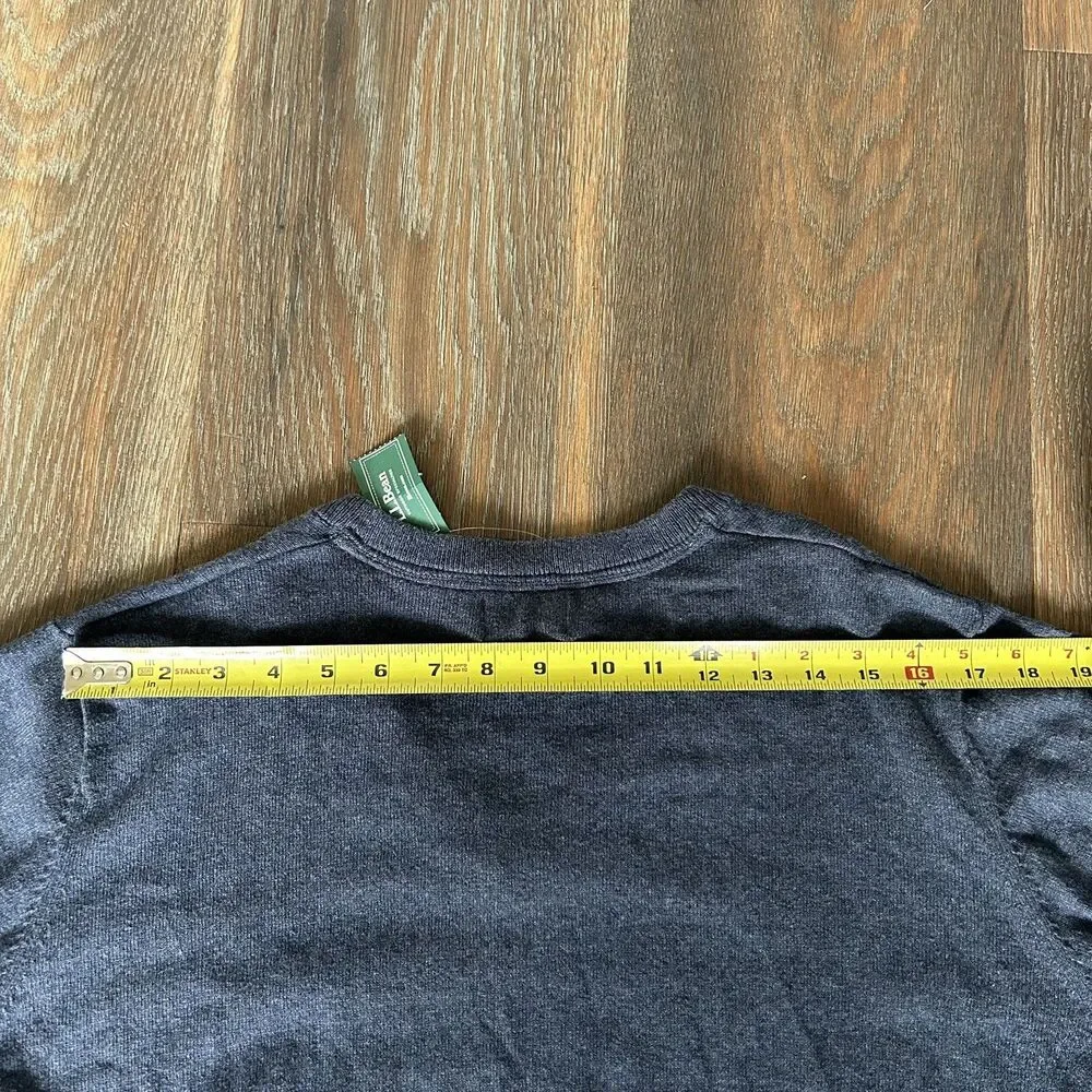 L.L. Bean Cotton Cashmere V-Neck Sweater Indigo Blue, Size XXL
